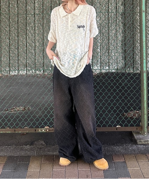 sedacle(セダクル)の「ダイヤブラストフリンジデニム(デニムパンツ・メンズ・グレー/インディゴブルー/ブラック・SMALL/MEDIUM/LARGE)」の7枚目の写真