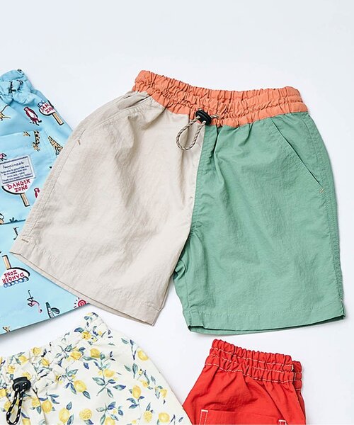 apres les cours（アプレレクール）の「【水陸両用・撥水加工】無地・総柄ハーフパンツ/7days Style pants（その他パンツ・キッズ・ブラック/サックスブルー/イエロー/レインボー/レッド・80/110/100/90/130/120）」の5枚目の写真