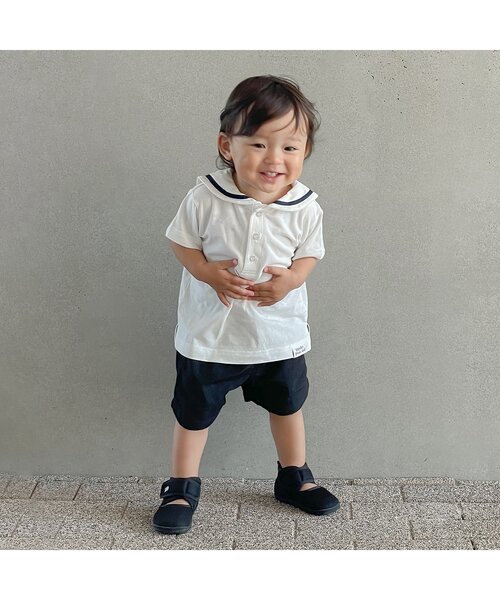 apres les cours（アプレレクール）の「【水陸両用・撥水加工】無地・総柄ハーフパンツ/7days Style pants（その他パンツ・キッズ・ブラック/サックスブルー/イエロー/レインボー/レッド・80/110/100/90/130/120）」の20枚目の写真