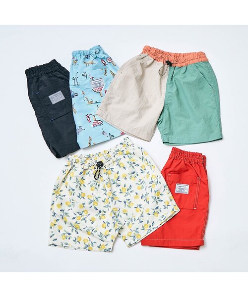 apres les cours（アプレレクール）の「【水陸両用・撥水加工】無地・総柄ハーフパンツ/7days Style pants（その他パンツ・キッズ・ブラック/サックスブルー/イエロー/レインボー/レッド・80/110/100/90/130/120）」の9枚目の写真