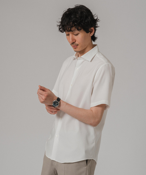EDIFICE(エディフィス)の「RIRANCHA 半袖 イングリッシュスプレッドカラーシャツ(シャツ/ブラウス・メンズ・ホワイト/ネイビー/ブルー/ベージュ系その他・SMALL/MEDIUM/LARGE)」の9枚目の写真