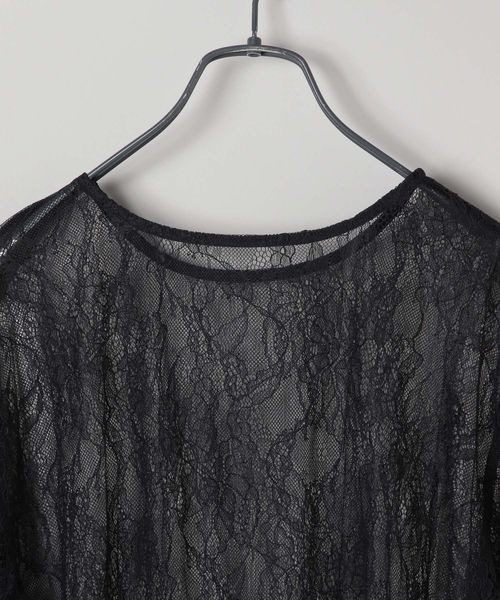 JEANASIS（ジーナシス）の「ラッセルレースシアープルオーバー/126844（Tシャツ/カットソー・レディース・ブラック/ホワイト・FREE）」の8枚目の写真