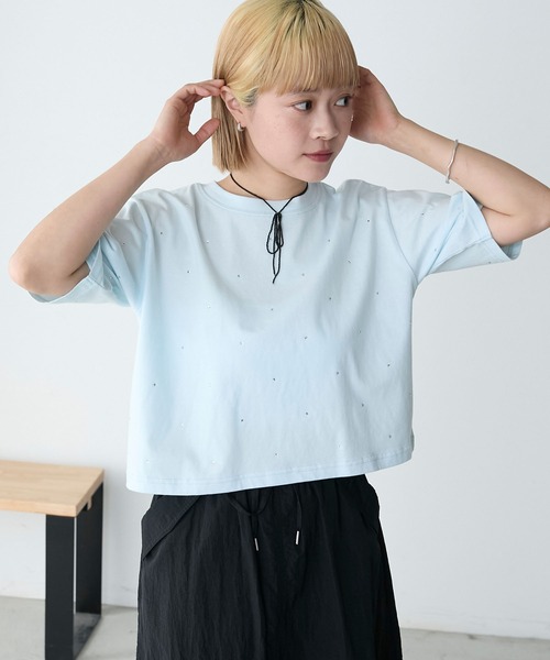 トップス y forksy.】ビジュークロップドTシャツ forksy.│MONO-MART