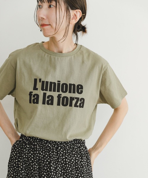 ITEMS URBANRESEARCH（アイテムズ アーバンリサーチ）の「ロゴハンソデTシャツ（Tシャツ/カットソー・レディース・ブルー系その他/ホワイト系その他/ライトカーキ/ホワイト・FREE）」の3枚目の写真
