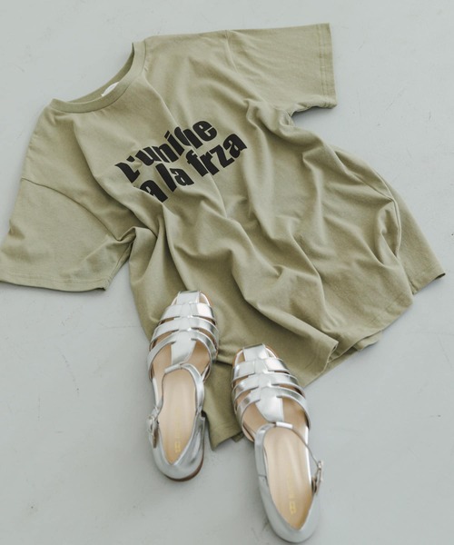 ITEMS URBANRESEARCH（アイテムズ アーバンリサーチ）の「ロゴハンソデTシャツ（Tシャツ/カットソー・レディース・ブルー系その他/ホワイト系その他/ライトカーキ/ホワイト・FREE）」の18枚目の写真