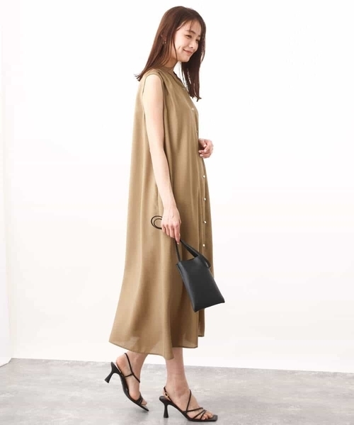 MK MICHEL KLEIN（エムケーミッシェルクラン）の「スキッパーカラー2wayワンピース/洗える（シャツワンピース・レディース・ベージュ/ライトブラウン・38）」の14枚目の写真