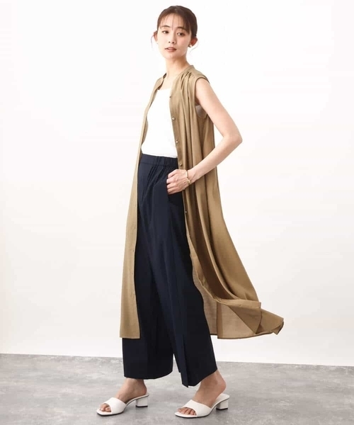 MK MICHEL KLEIN（エムケーミッシェルクラン）の「スキッパーカラー2wayワンピース/洗える（シャツワンピース・レディース・ベージュ/ライトブラウン・38）」の11枚目の写真