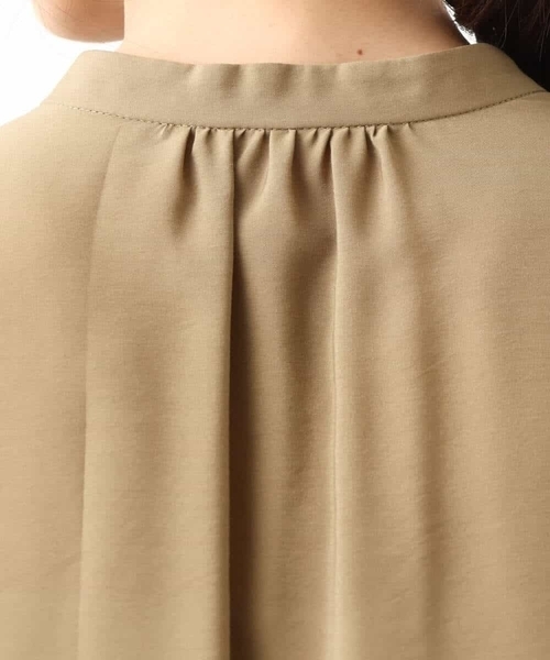 MK MICHEL KLEIN（エムケーミッシェルクラン）の「スキッパーカラー2wayワンピース/洗える（シャツワンピース・レディース・ベージュ/ライトブラウン・38）」の4枚目の写真