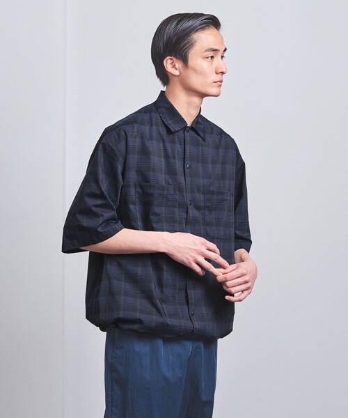 UNITED ARROWS（ユナイテッドアローズ）の「DotAir ドットエア チェック ダブルポケット ヘムコードシャツ -ストレッチ-（シャツ/ブラウス・メンズ・ネイビー・L/M/S）」の10枚目の写真