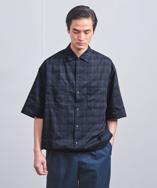 UNITED ARROWS（ユナイテッドアローズ）の「DotAir ドットエア チェック ダブルポケット ヘムコードシャツ -ストレッチ-（シャツ/ブラウス・メンズ・ネイビー・L/M/S）」の11枚目の写真