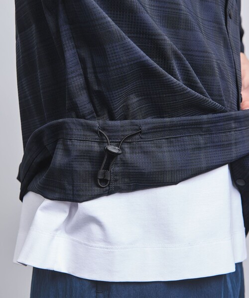 UNITED ARROWS（ユナイテッドアローズ）の「DotAir ドットエア チェック ダブルポケット ヘムコードシャツ -ストレッチ-（シャツ/ブラウス・メンズ・ネイビー・L/M/S）」の6枚目の写真