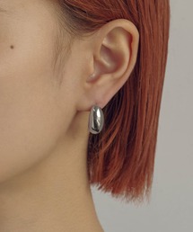 【金属アレルギー軽減】ドロップ シェイプ フープ ステンレス ピアス