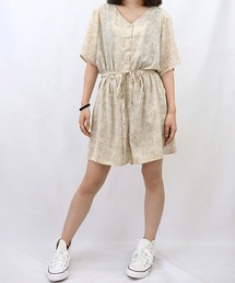 花柄オールインワン緑 花柄」に該当するオールインワン・サロペットファッション通販