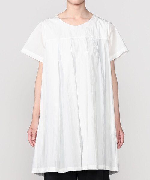 Bshop（ビショップ）の「eunoia | プリーツワンピース WOMEN（チュニック・レディース・ホワイト/ブラック・F）」の5枚目の写真