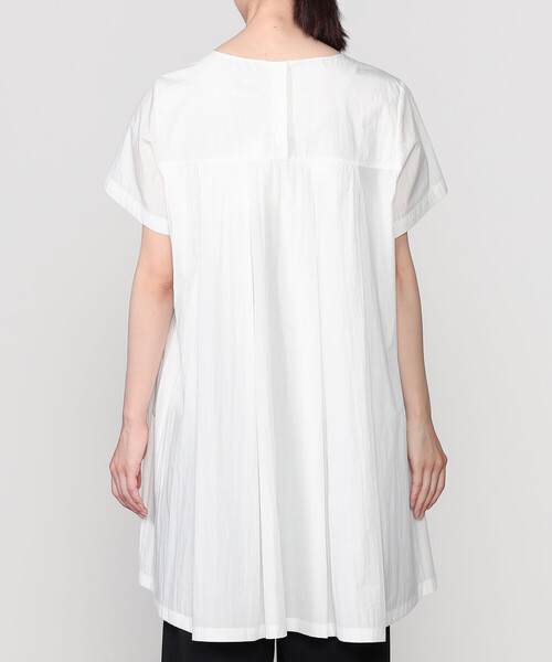 Bshop（ビショップ）の「eunoia | プリーツワンピース WOMEN（チュニック・レディース・ホワイト/ブラック・F）」の3枚目の写真