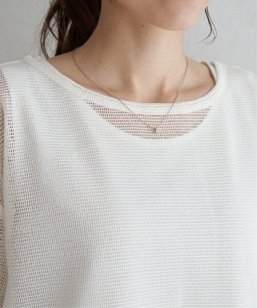 ikka（イッカ）の「【2点セット】メッシュレイヤードアンサンブル（Tシャツ/カットソー・レディース・ダークグリーン/オフホワイト/ブラック・L/M/S）」の12枚目の写真