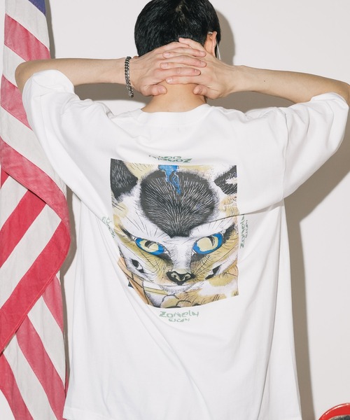 LONELY/論理（ロンリー）の「LONELY(論理)/ロンリー BAKENEKO2 TEE Tシャツ（Tシャツ/カットソー・メンズ・ホワイト/ブラック・XL/L/M）」の13枚目の写真