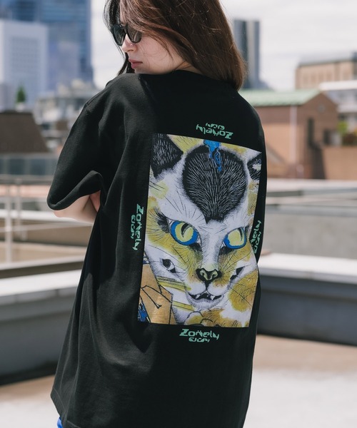 LONELY/論理（ロンリー）の「LONELY(論理)/ロンリー BAKENEKO2 TEE Tシャツ（Tシャツ/カットソー・メンズ・ホワイト/ブラック・XL/L/M）」の18枚目の写真