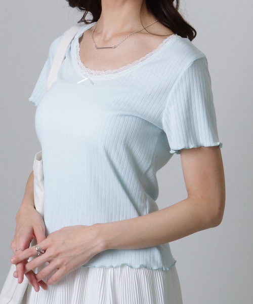 セール】フリル リボン 半袖 メロウ Tシャツ（Tシャツ