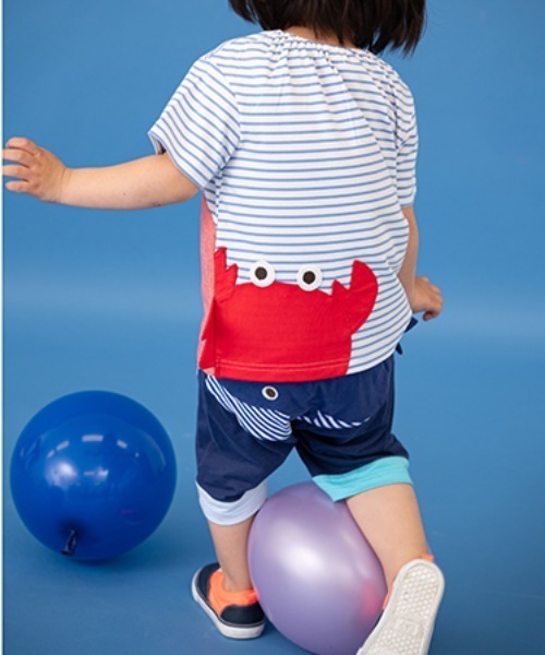 baby cheer（ベイビーチアー）の「クジラハーフパンツ（スウェットパンツ・キッズ・ネイビー・120cm/110cm/100cm/90cm/80ｃｍ）」の5枚目の写真