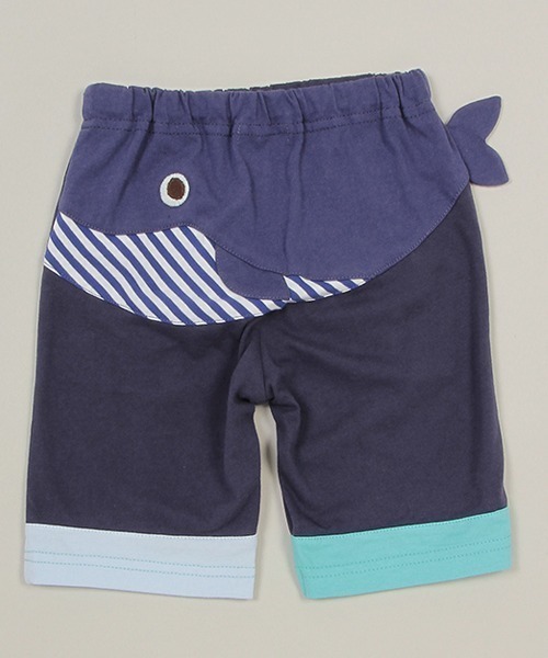 baby cheer（ベイビーチアー）の「クジラハーフパンツ（スウェットパンツ・キッズ・ネイビー・120cm/110cm/100cm/90cm/80ｃｍ）」の10枚目の写真