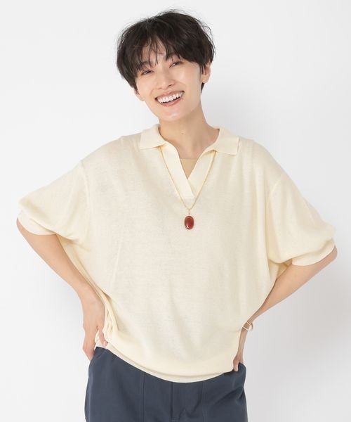再お値下げ♪オーラリー半袖ポロニット オーラリー ポロシャツ GAUZE SHORT POLO A24SP02RB レディース