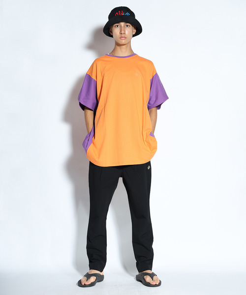 ALDIES(アールディーズ)の「Arrange Wide T / アレンジワイドT(Tシャツ/カットソー・メンズ・ブラック/ホワイト/オレンジ/グリーン・FREE)」の4枚目の写真