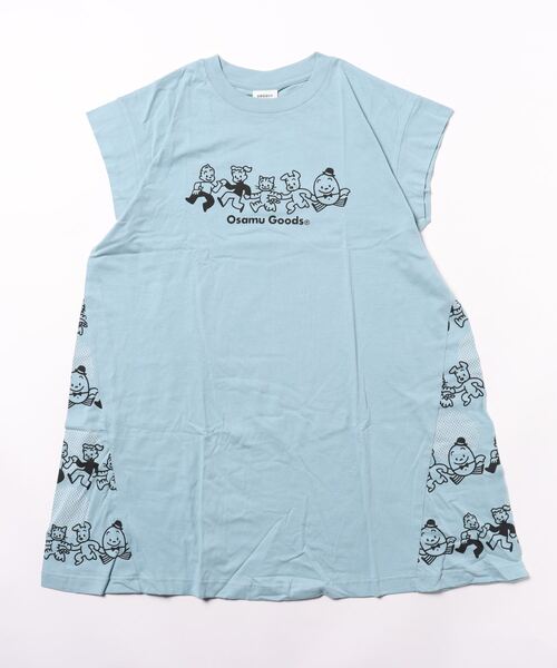 GROOVY COLORS(グルービーカラーズ)の「天竺 OSAMU GOODS ひざ丈ワンピース(ワンピース・キッズ・ブルー・130)」の1枚目の写真