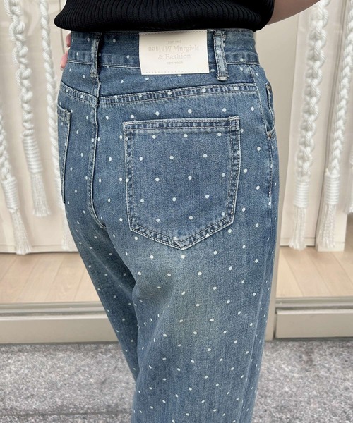 Julia Boutique（ジュリアブティック）の「ドット柄デニムパンツ/24132（デニムパンツ・レディース・ライトブルー・L/M/S）」の5枚目の写真