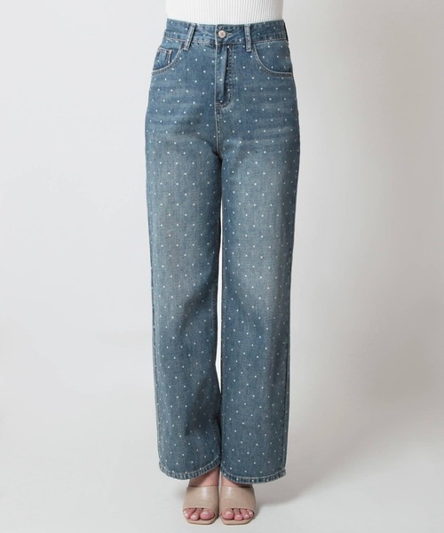 Julia Boutique（ジュリアブティック）の「ドット柄デニムパンツ/24132（デニムパンツ・レディース・ライトブルー・L/M/S）」の10枚目の写真