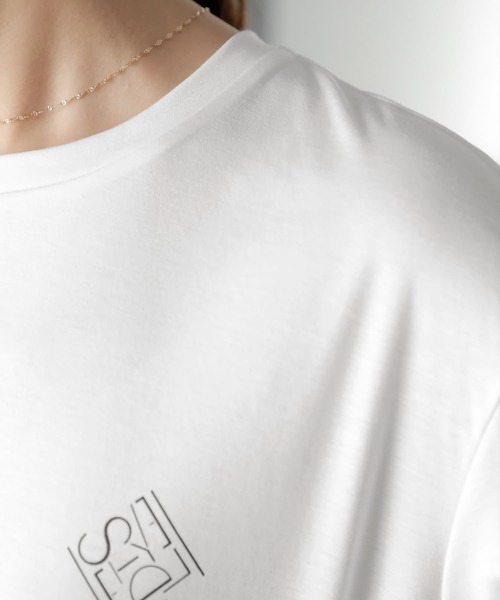STYLE DELI(スタイルデリ)の「【Made in JAPAN】ポイントロゴTシャツ(Tシャツ/カットソー・レディース・ブラック/グリーン/ホワイト・FREE)」の7枚目の写真