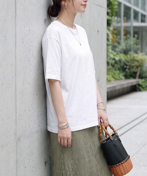 STYLE DELI(スタイルデリ)の「【Made in JAPAN】ポイントロゴTシャツ(Tシャツ/カットソー・レディース・ブラック/グリーン/ホワイト・FREE)」の9枚目の写真