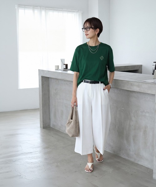 STYLE DELI(スタイルデリ)の「【Made in JAPAN】ポイントロゴTシャツ(Tシャツ/カットソー・レディース・ブラック/グリーン/ホワイト・FREE)」の11枚目の写真
