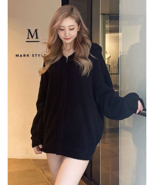 GYDA(ジェイダ)の「APPEARINGモールニットBIGパーカー(パーカー・レディース・ブラック/オフホワイト・FREE)」の18枚目の写真