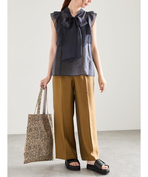 Te chichi(テチチ)の「ファブリックトートバッグ(ハンドバッグ・レディース・ブルー/ベージュ/ブラック・F)」の6枚目の写真