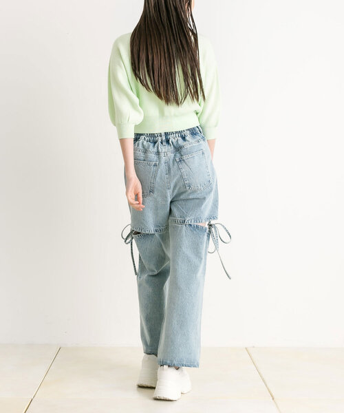 OLIVE des OLIVE(オリーブデオリーブ)の「リボンビジュー付カーディガン(カーディガン/ボレロ・レディース・ミント/サックスブルー/オフホワイト/ブラック・FREE)」の11枚目の写真