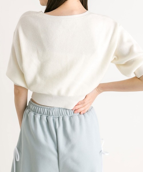 OLIVE des OLIVE(オリーブデオリーブ)の「リボンビジュー付カーディガン(カーディガン/ボレロ・レディース・ミント/サックスブルー/オフホワイト/ブラック・FREE)」の18枚目の写真