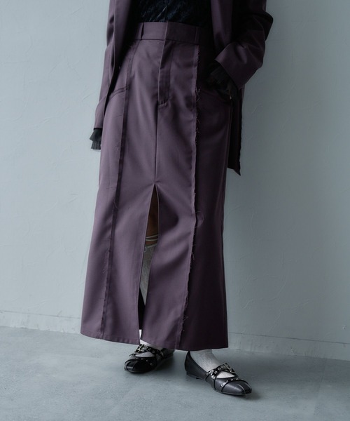 HARE(ハレ)の「TRカットオフナロースカート(HARE)(スカート・レディース・ブラック/バーガンディー・FREE)」の11枚目の写真