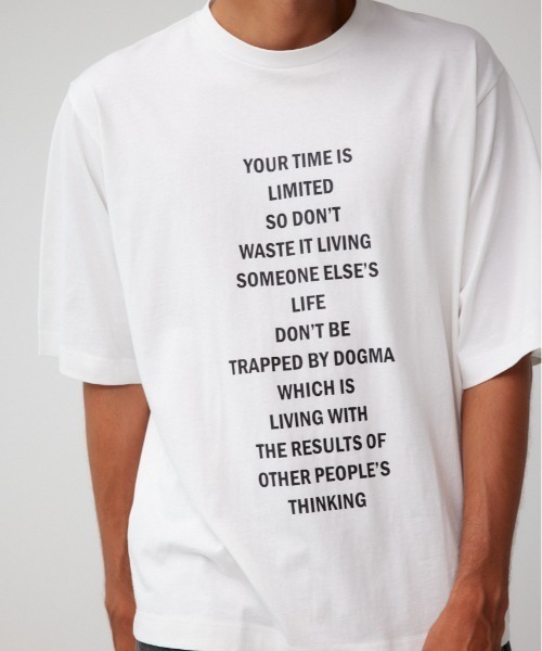 AZUL by moussy(アズールバイマウジー)の「ロゴグラフィック5分袖Tシャツ(Tシャツ/カットソー・メンズ・ブラック/ホワイト・MEDIUM/LARGE)」の1枚目の写真