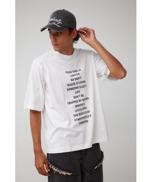 AZUL by moussy(アズールバイマウジー)の「ロゴグラフィック5分袖Tシャツ(Tシャツ/カットソー・メンズ・ブラック/ホワイト・MEDIUM/LARGE)」の4枚目の写真