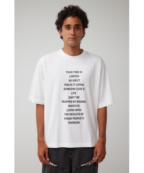 AZUL by moussy(アズールバイマウジー)の「ロゴグラフィック5分袖Tシャツ(Tシャツ/カットソー・メンズ・ブラック/ホワイト・MEDIUM/LARGE)」の6枚目の写真