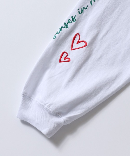 SITRY(シトリー)の「Hand Drawn Illustration Embroidery Heavy Weight T-shirt/オーバーサイズ 手描きイラスト 総柄刺繍 ヘビーウェイト ロンT 長袖Tシャツ(Tシャツ/カットソー・レディース・マスタード/チャコール/ホワイト/ターコイズブルー・L/M)」の5枚目の写真