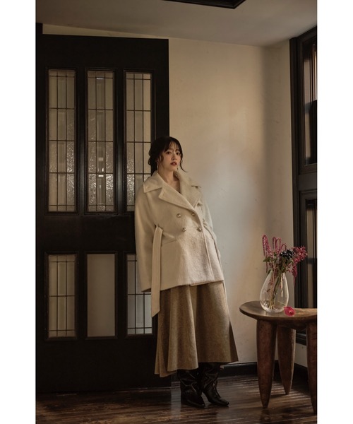mideal（マイディール）の「lady knit onepiece / レディーニットワンピース（ワンピース・レディース・チャコールグレー/ベージュ・FREE）」の12枚目の写真