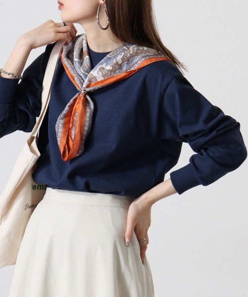 CROSS & STITCH(クロスステッチ)の「CROSS & STITCH 8.1オンス USAコットン ロングスリーブTシャツ/長袖Tシャツ(Tシャツ/カットソー・メンズ・ネイビー/ダークグリーン/サンドベージュ/ダークブラック/ナチュラル/ホワイト・S/XXL/XL/L/M)」の6枚目の写真