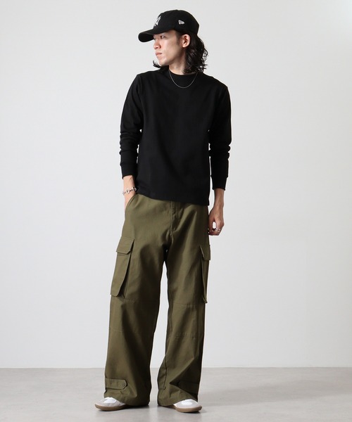 CROSS & STITCH(クロスステッチ)の「CROSS & STITCH 8.1オンス USAコットン ロングスリーブTシャツ/長袖Tシャツ(Tシャツ/カットソー・メンズ・ネイビー/ダークグリーン/サンドベージュ/ダークブラック/ナチュラル/ホワイト・S/XXL/XL/L/M)」の18枚目の写真