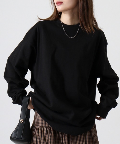 CROSS & STITCH(クロスステッチ)の「CROSS & STITCH 8.1オンス USAコットン ロングスリーブTシャツ/長袖Tシャツ(Tシャツ/カットソー・メンズ・ネイビー/ダークグリーン/サンドベージュ/ダークブラック/ナチュラル/ホワイト・S/XXL/XL/L/M)」の13枚目の写真