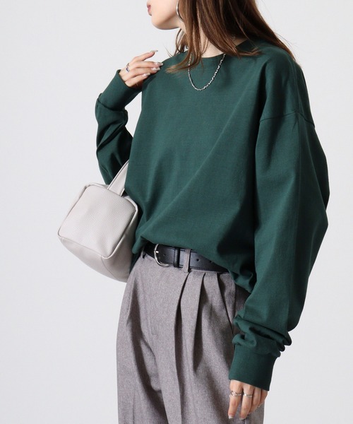 CROSS & STITCH(クロスステッチ)の「CROSS & STITCH 8.1オンス USAコットン ロングスリーブTシャツ/長袖Tシャツ(Tシャツ/カットソー・メンズ・ネイビー/ダークグリーン/サンドベージュ/ダークブラック/ナチュラル/ホワイト・S/XXL/XL/L/M)」の21枚目の写真