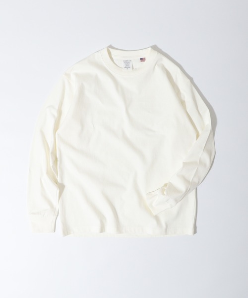 CROSS & STITCH(クロスステッチ)の「CROSS & STITCH 8.1オンス USAコットン ロングスリーブTシャツ/長袖Tシャツ(Tシャツ/カットソー・メンズ・ネイビー/ダークグリーン/サンドベージュ/ダークブラック/ナチュラル/ホワイト・S/XXL/XL/L/M)」の11枚目の写真