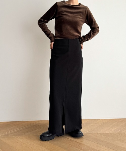 CANAL JEAN(キャナルジーン)の「El mar スムースロングスカート(スカート・レディース・ネイビー/グレー/ブラック・SMALL/MEDIUM)」の6枚目の写真