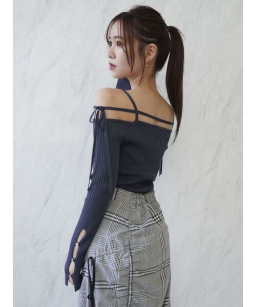 dazzlin（ダズリン）の「ギャザーリボンストリングマーメイド（スカート・レディース・チャコールグレー/ブラック/その他1・MEDIUM/SMALL/X-SMALL）」の16枚目の写真